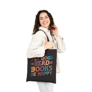 Pet Dogs Read Books Be Happy Book Bag